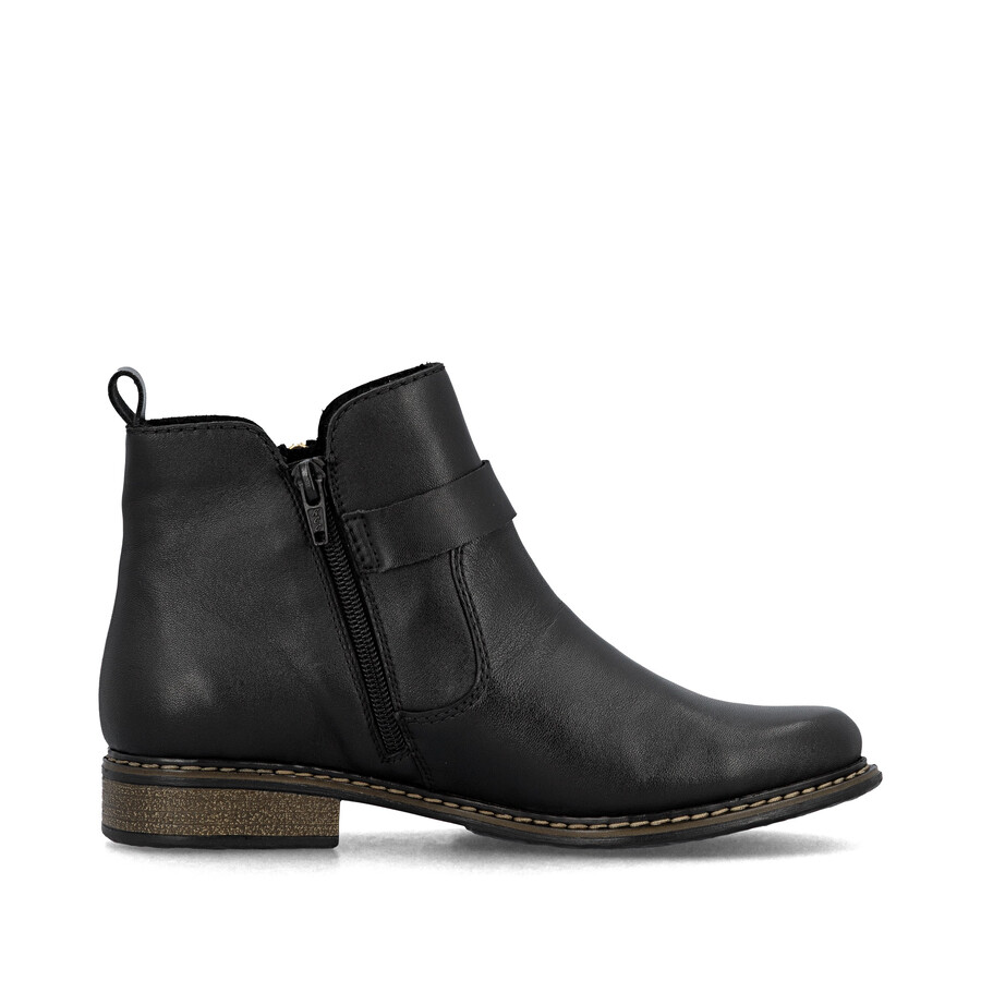 schwarze damen-stiefel mit reißverschluss rieker z4959-00