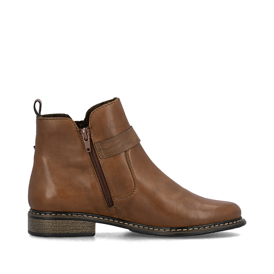 braune damen-stiefel mit reißverschluss rieker z4959-22