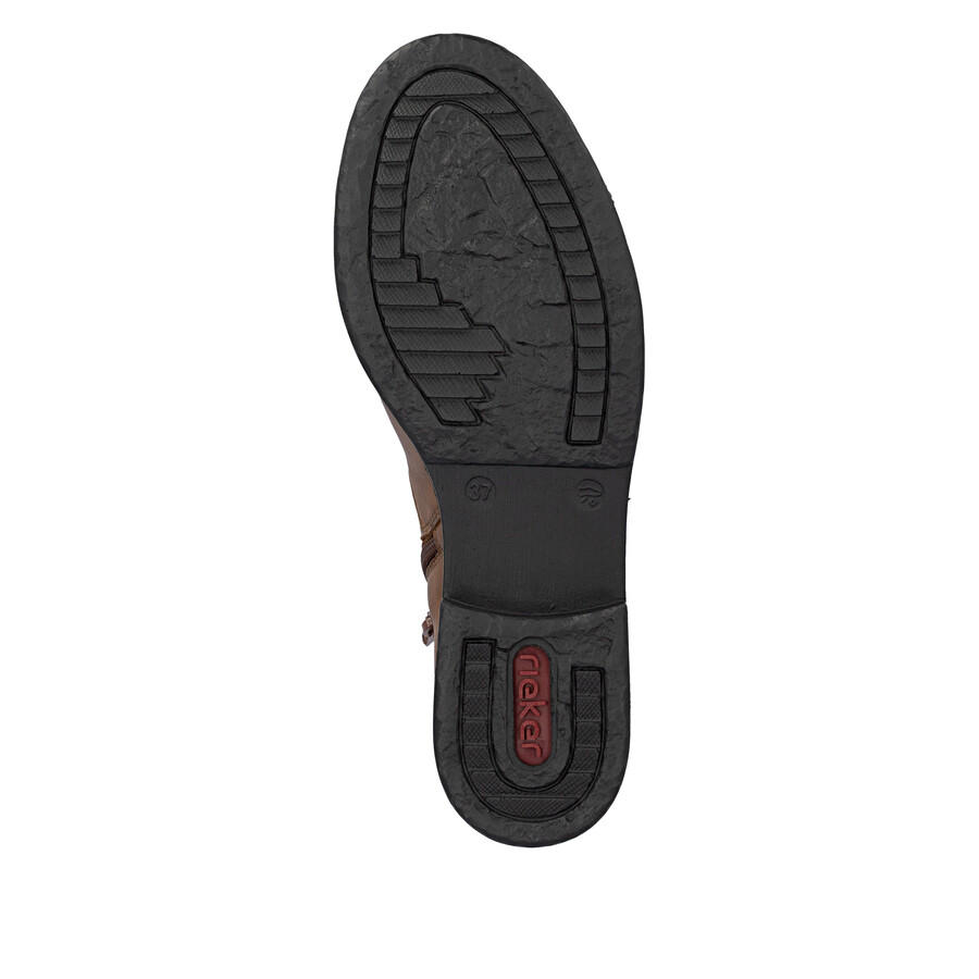 braune damen-stiefel mit reißverschluss rieker z4959-22
