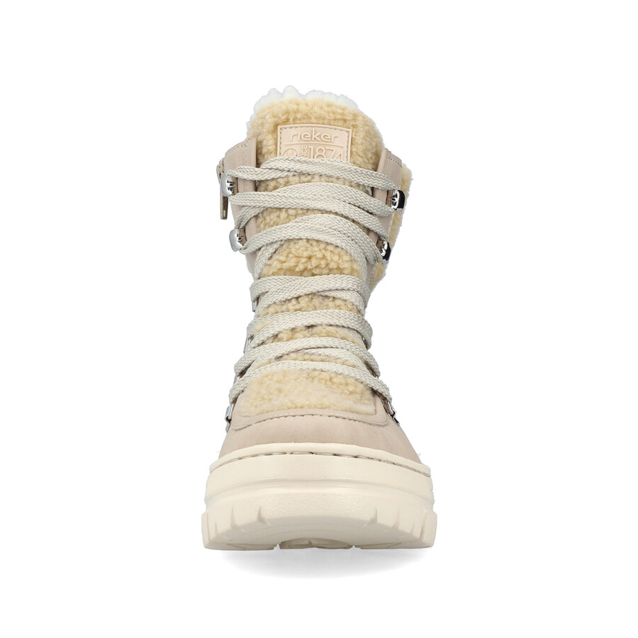 beige damen-stiefeletten mit reißverschluss rieker z7430-62