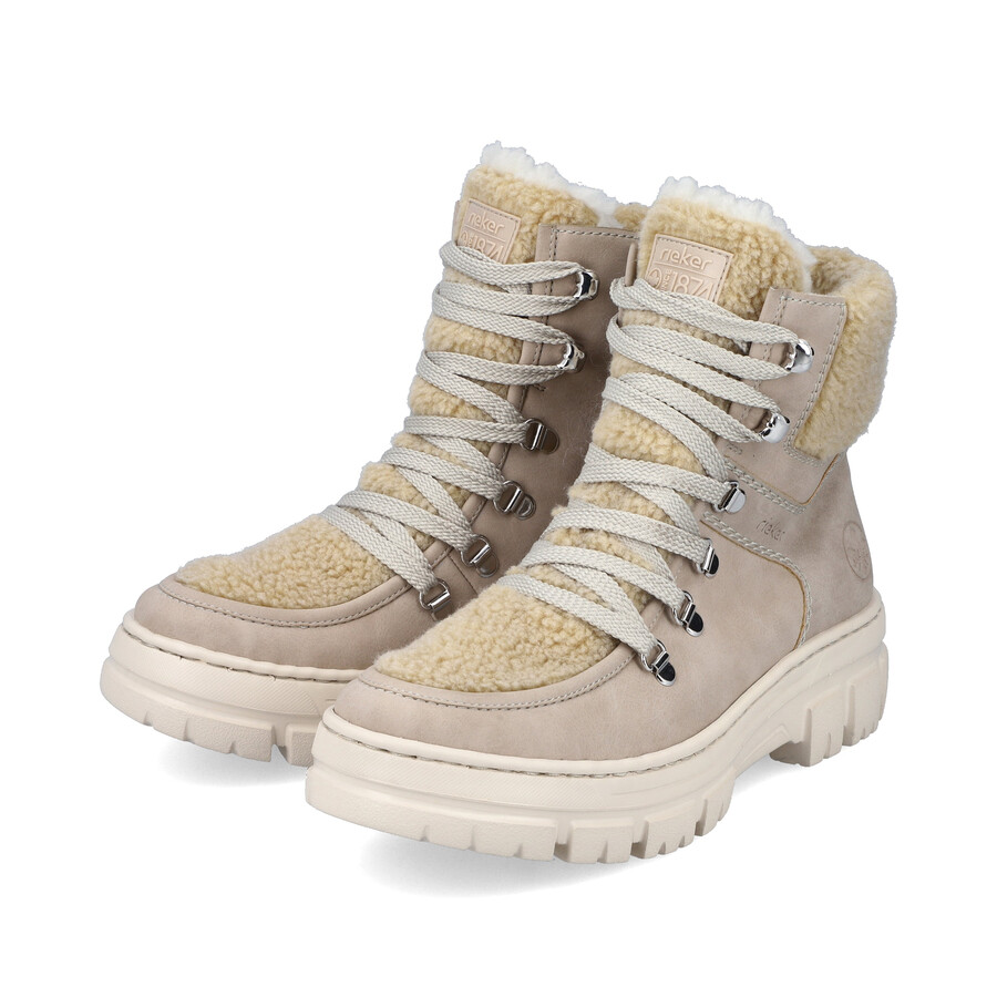 beige damen-stiefeletten mit reißverschluss rieker z7430-62