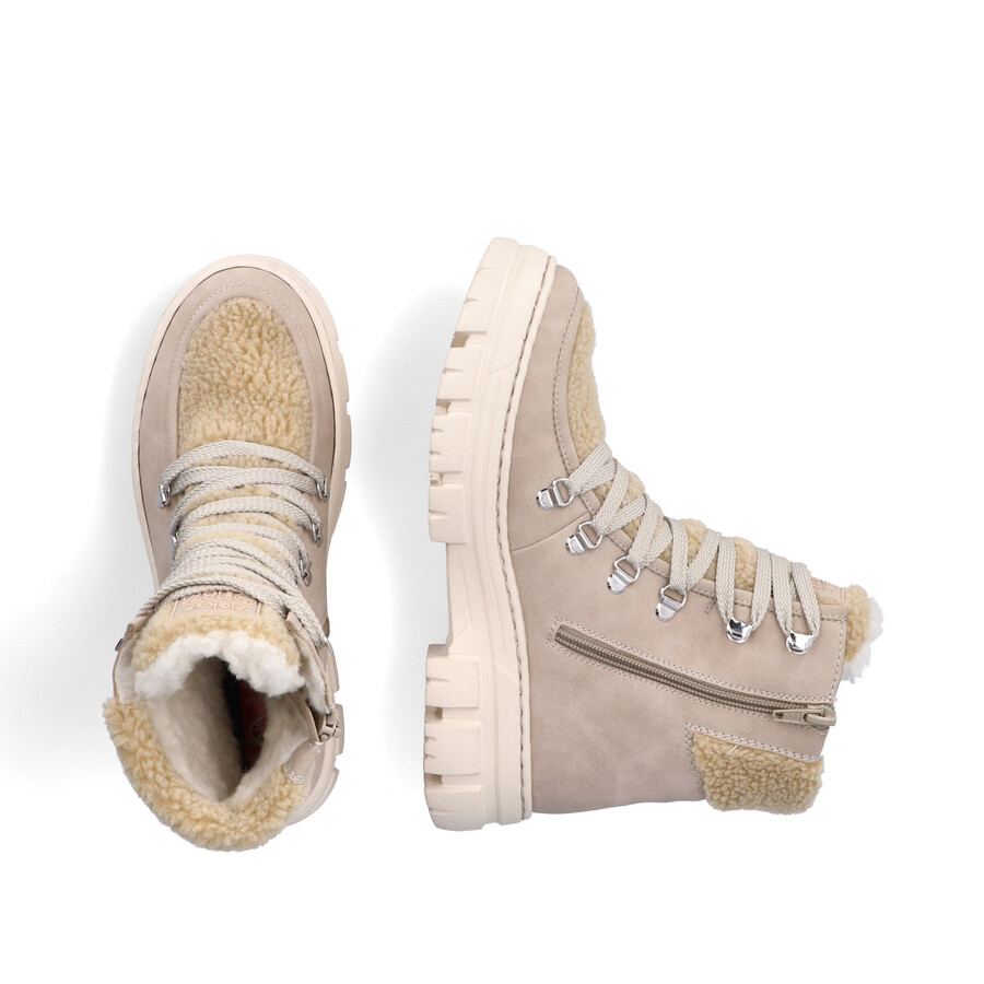 beige damen-stiefeletten mit reißverschluss rieker z7430-62