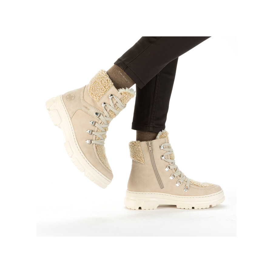 beige damen-stiefeletten mit reißverschluss rieker z7430-62