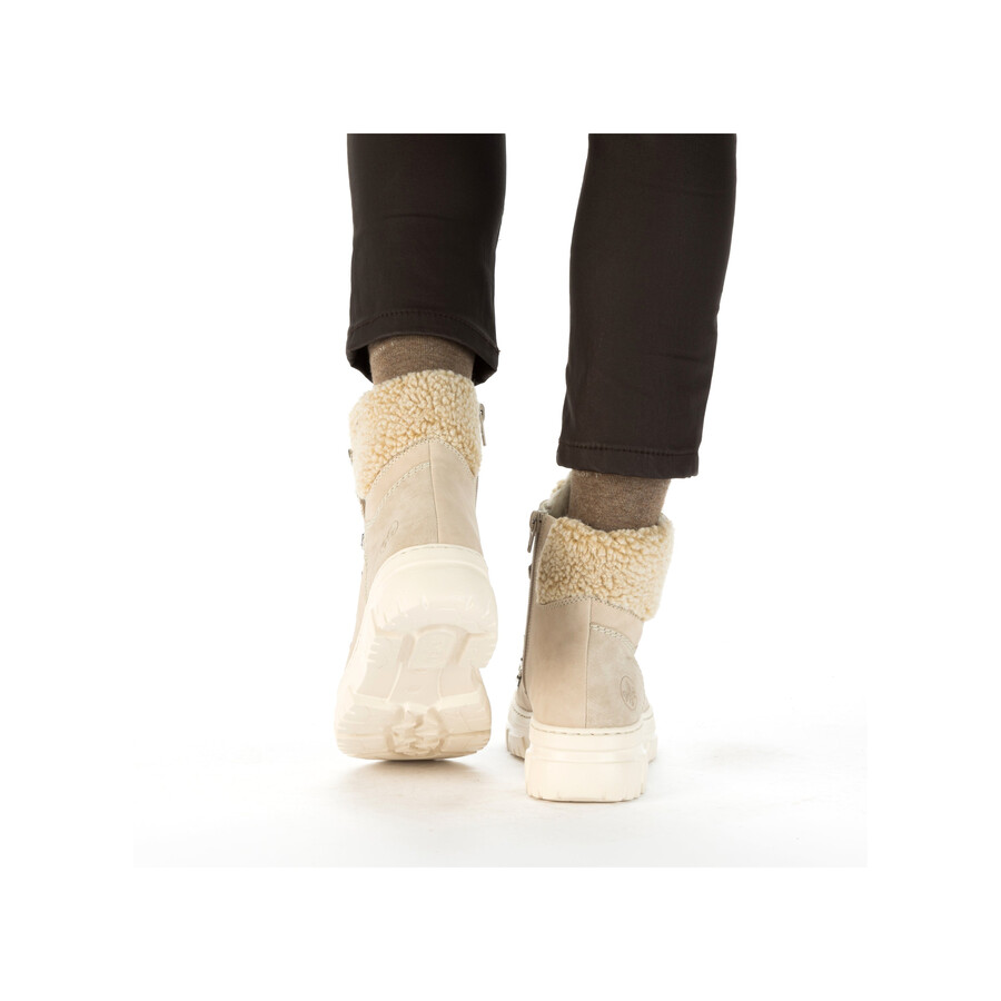 beige damen-stiefeletten mit reißverschluss rieker z7430-62