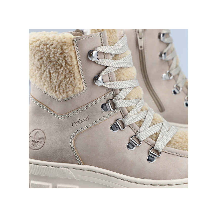 beige damen-stiefeletten mit reißverschluss rieker z7430-62