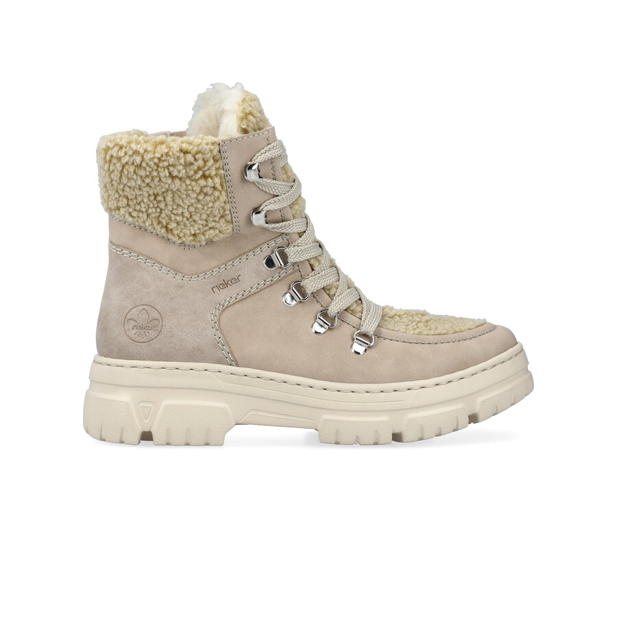 beige damen-stiefeletten mit reißverschluss rieker z7430-62