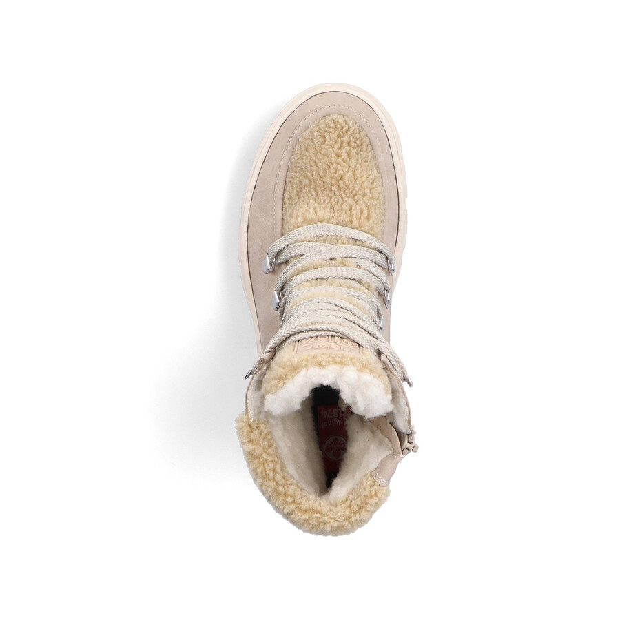 beige damen-stiefeletten mit reißverschluss rieker z7430-62