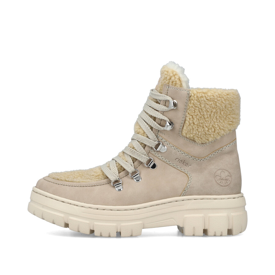 beige damen-stiefeletten mit reißverschluss rieker z7430-62