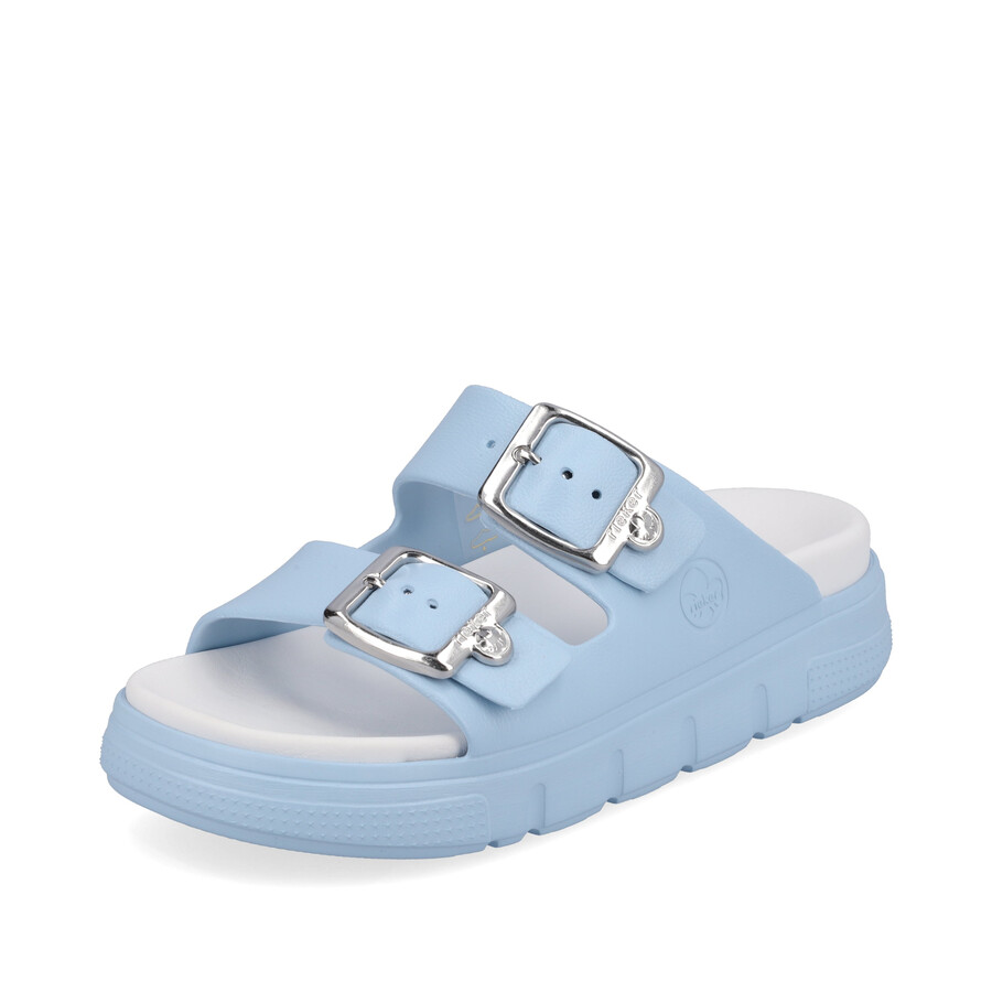blaue schnallensandalen für damen rieker p2180-10