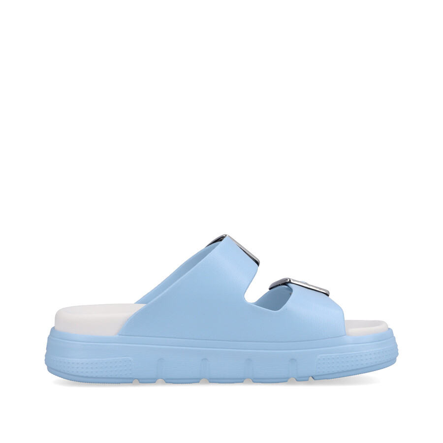 blaue schnallensandalen für damen rieker p2180-10