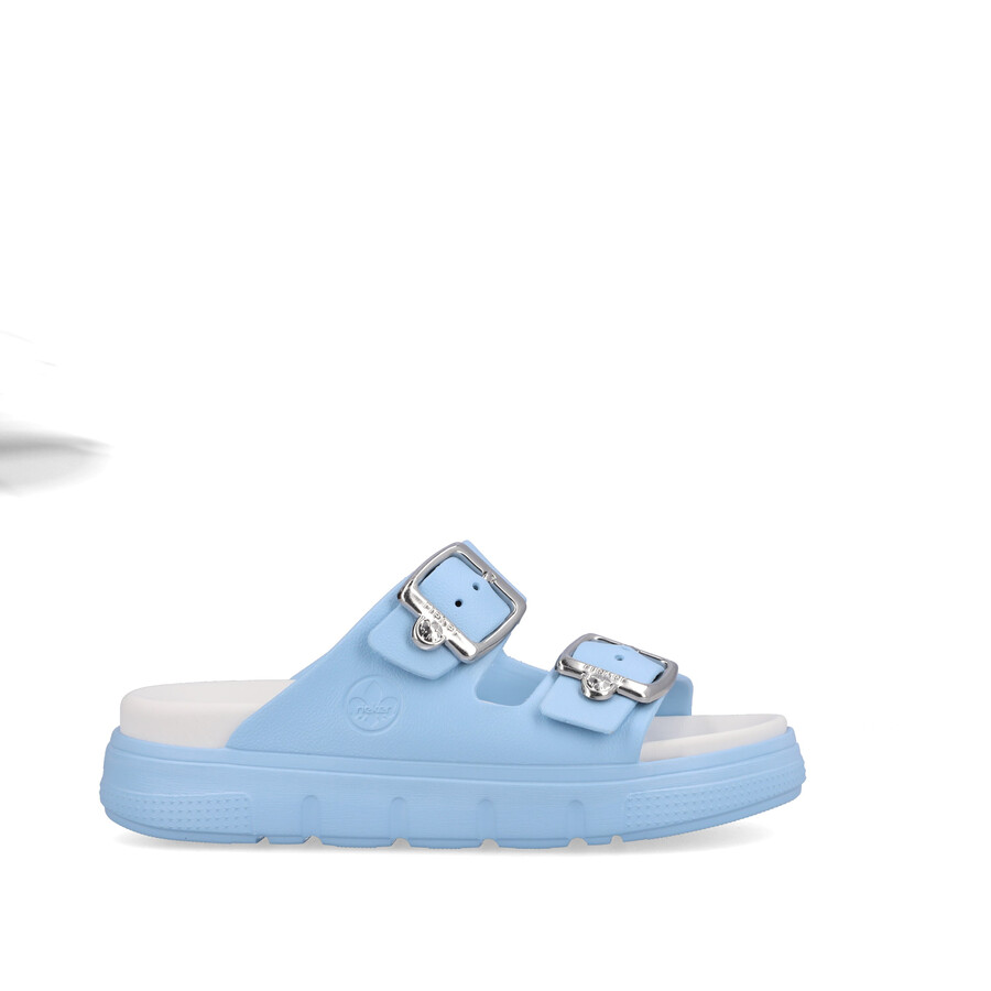 blaue schnallensandalen für damen rieker p2180-10