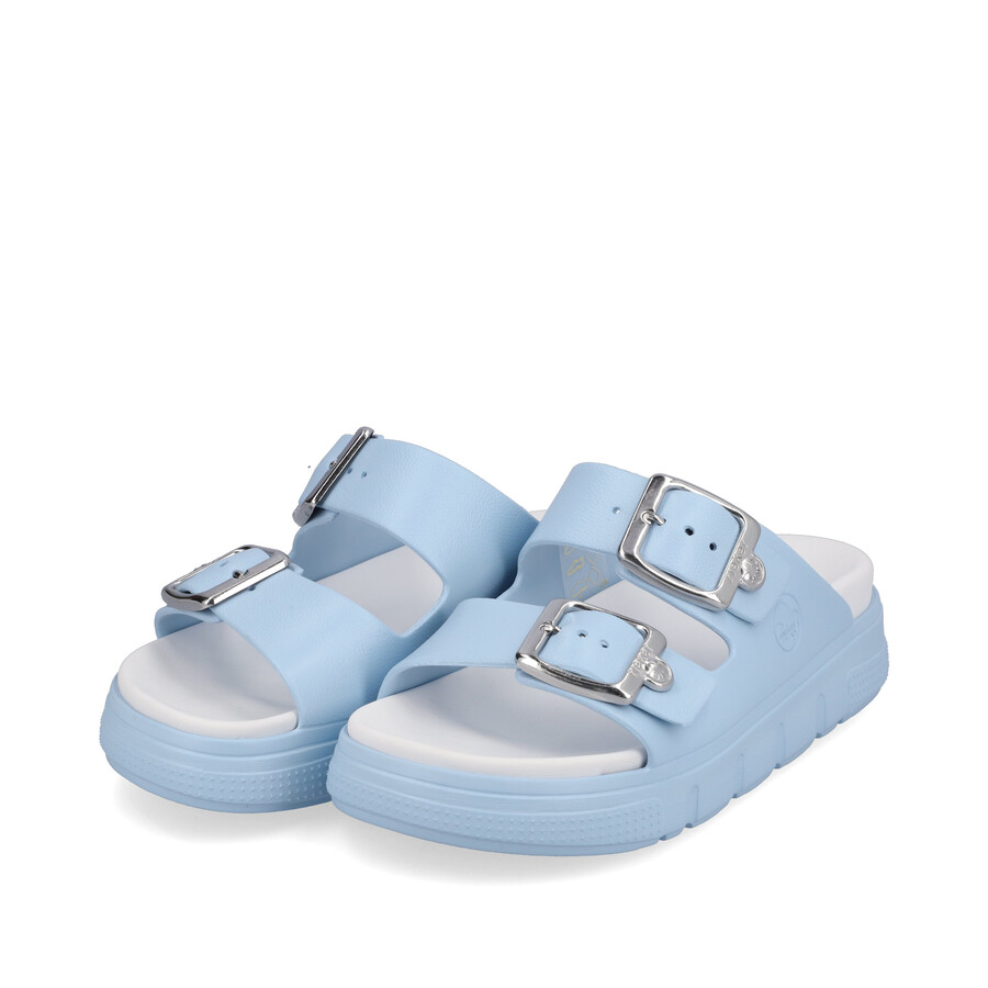blaue schnallensandalen für damen rieker p2180-10