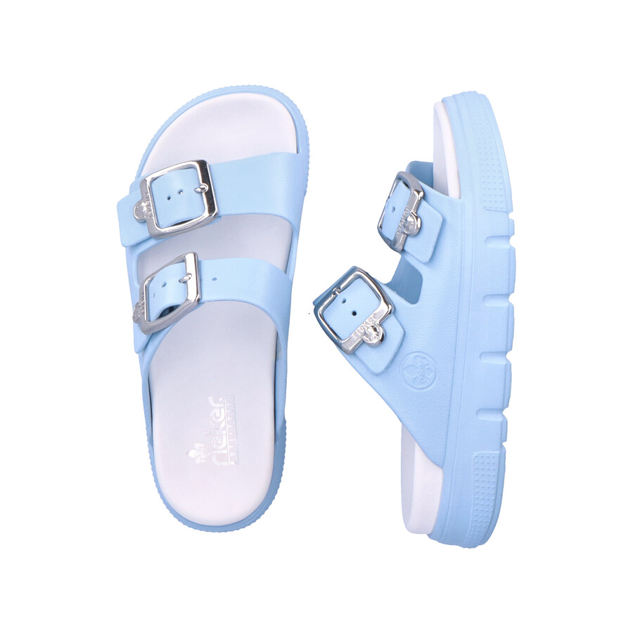 blaue schnallensandalen für damen rieker p2180-10