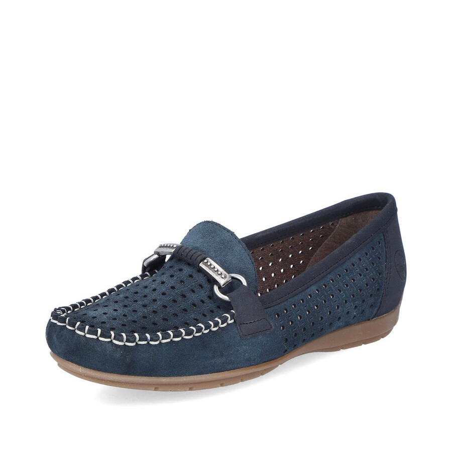 blaue slipper für damen rieker 40253-14