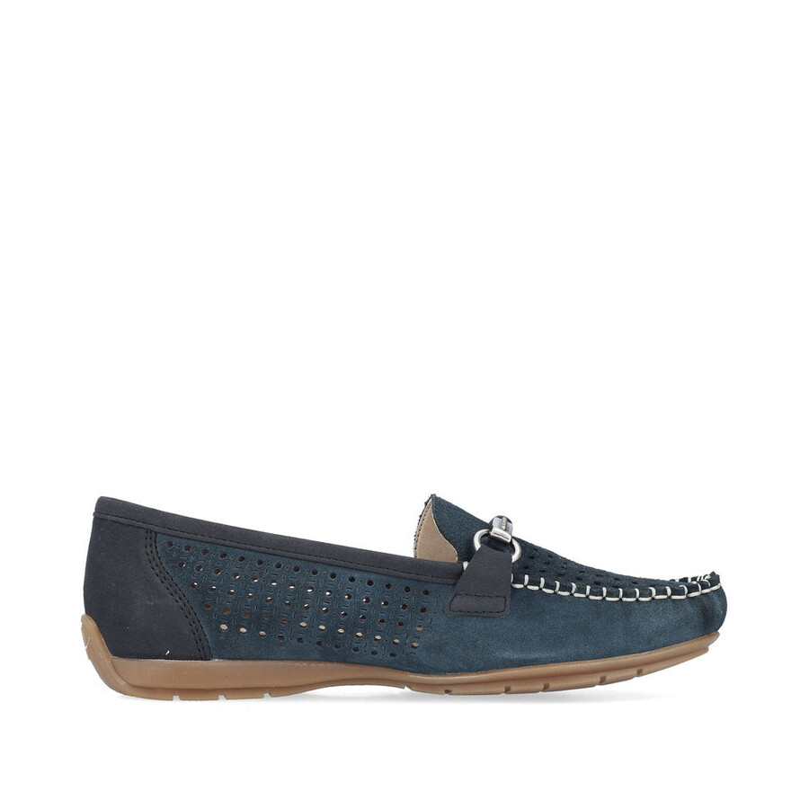 blaue slipper für damen rieker 40253-14