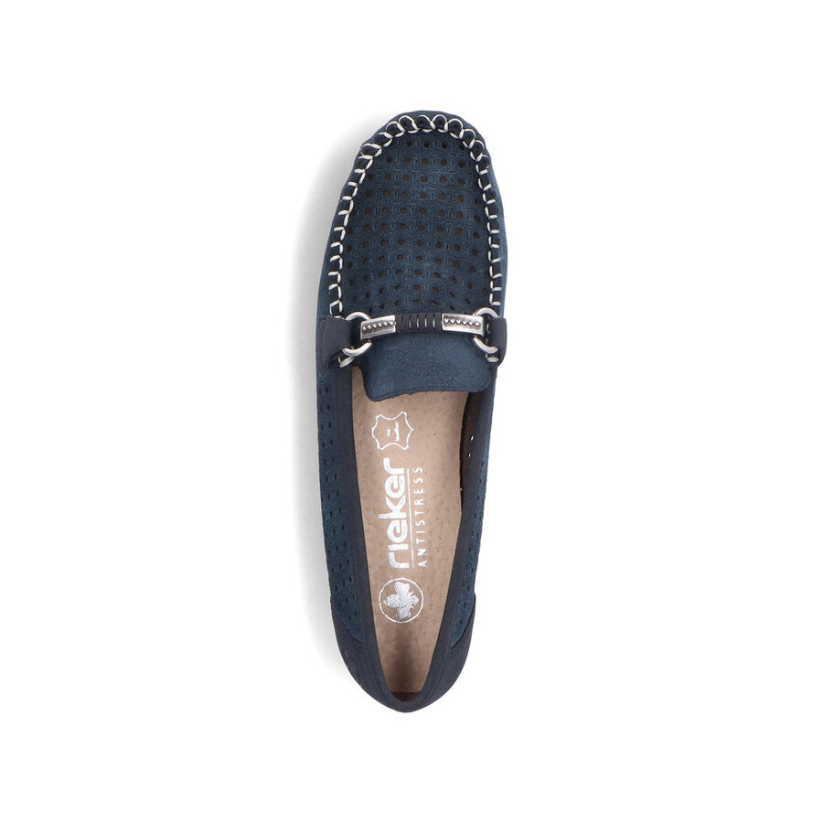 blaue slipper für damen rieker 40253-14