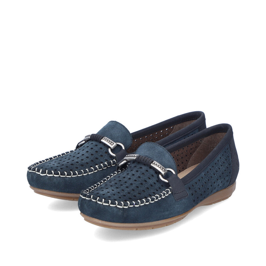 blaue slipper für damen rieker 40253-14