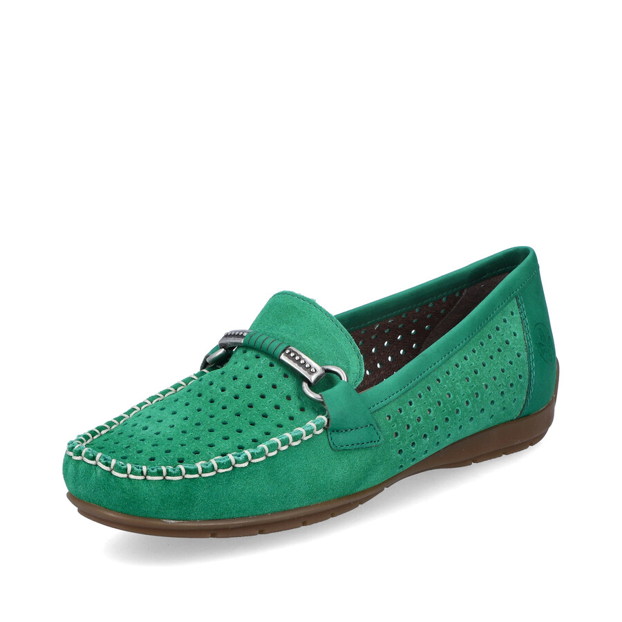 grüne slipper für damen rieker 40253-54