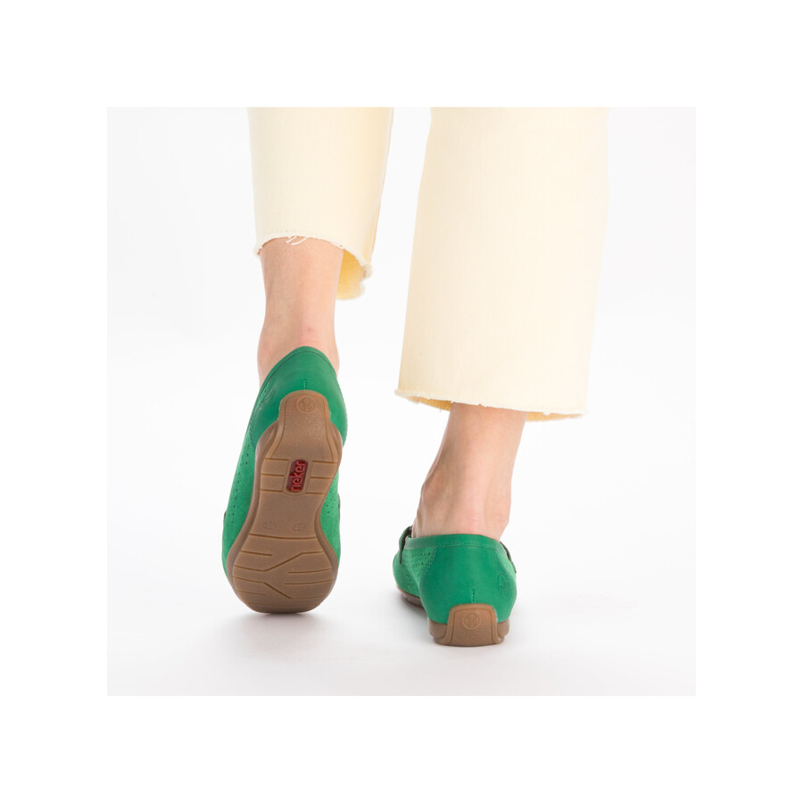 grüne slipper für damen rieker 40253-54