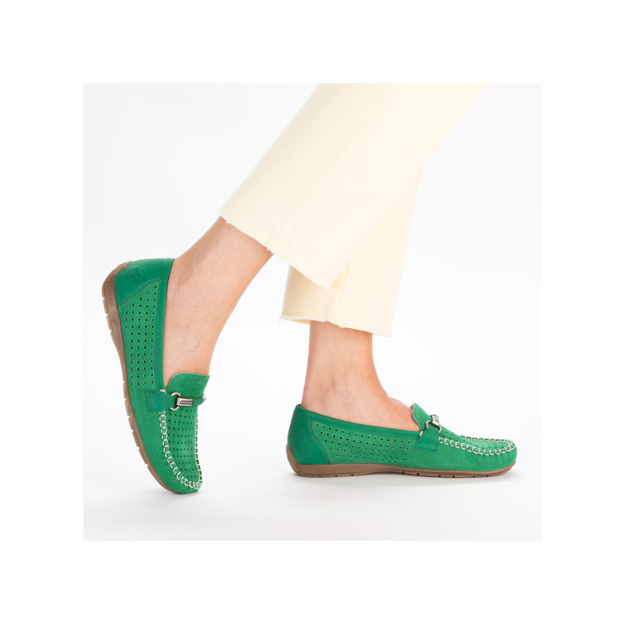 grüne slipper für damen rieker 40253-54