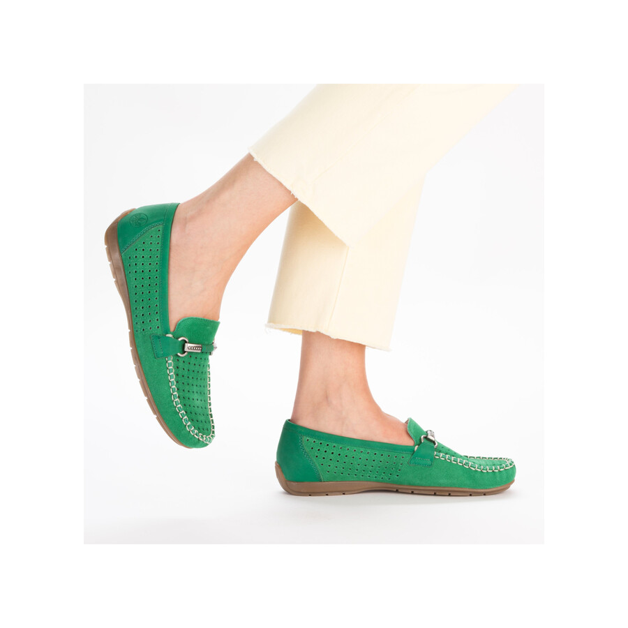 grüne slipper für damen rieker 40253-54