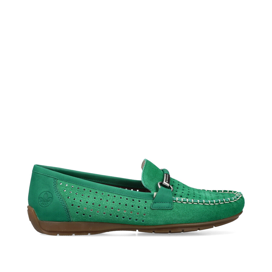grüne slipper für damen rieker 40253-54