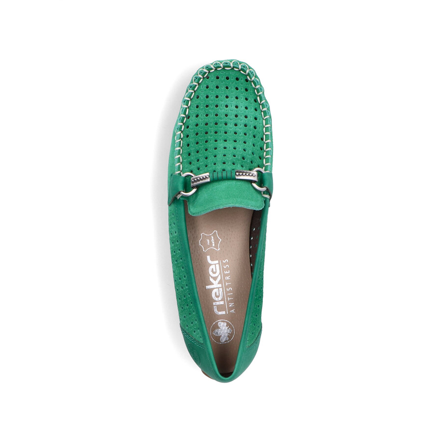 grüne slipper für damen rieker 40253-54