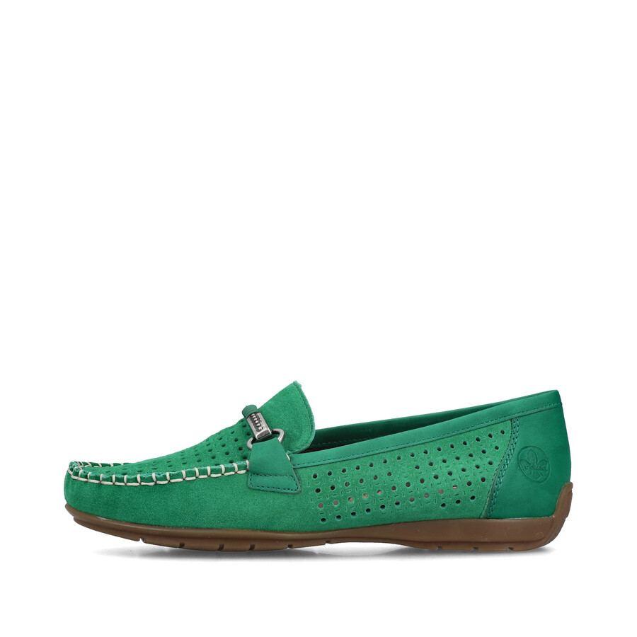 grüne slipper für damen rieker 40253-54