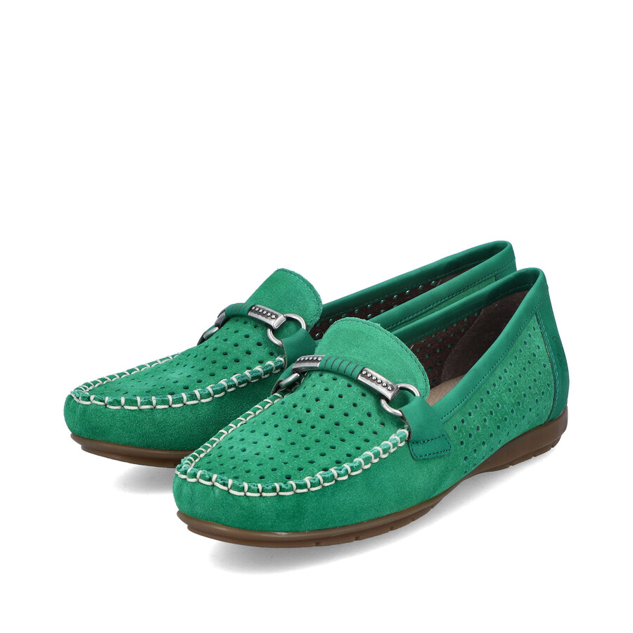 grüne slipper für damen rieker 40253-54