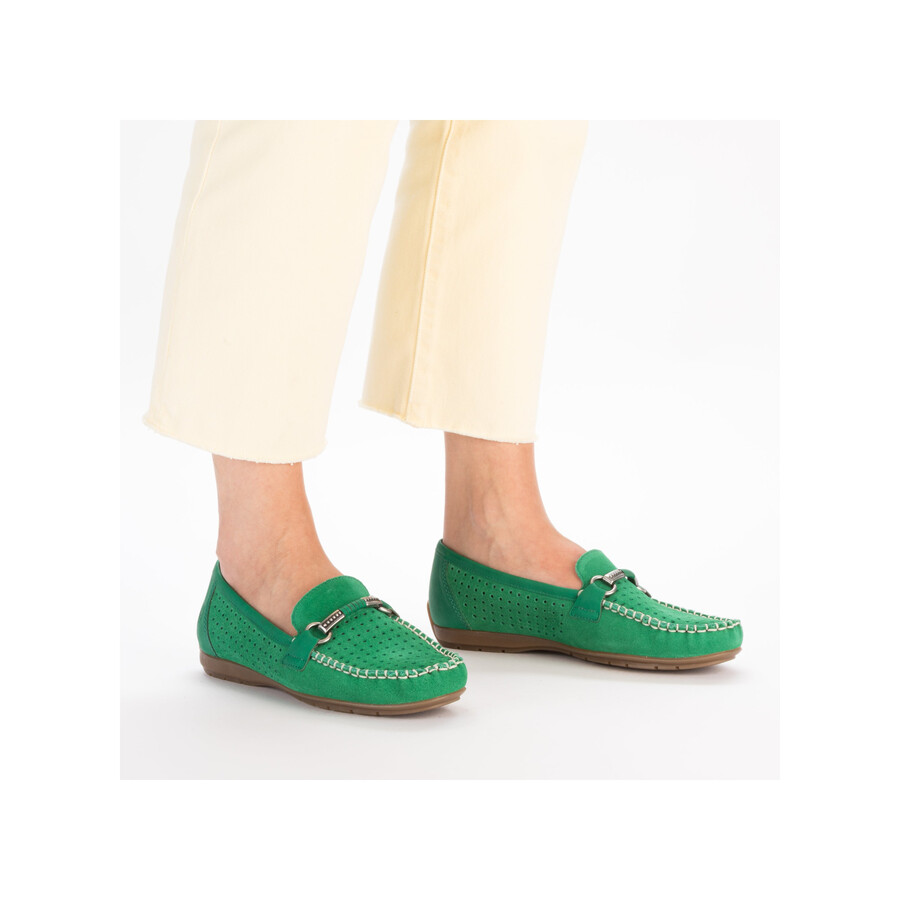 grüne slipper für damen rieker 40253-54