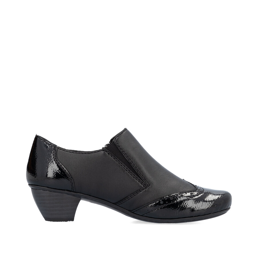 schwarze damenschuhe mit reißverschluss rieker 41757-00