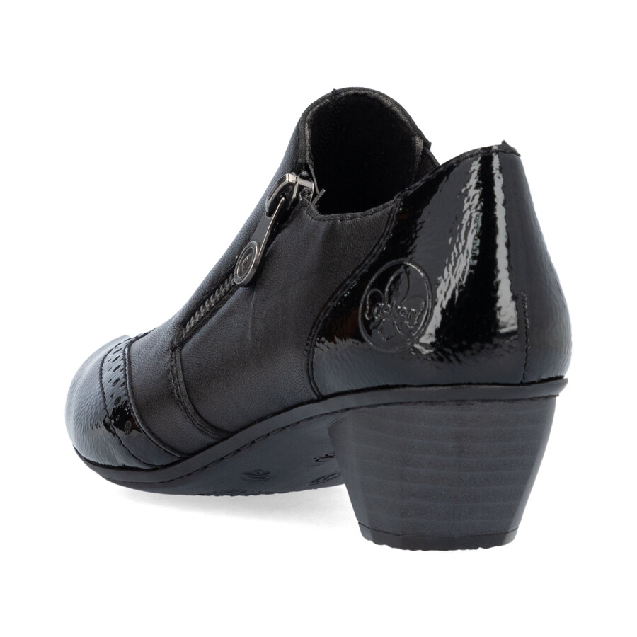 schwarze damenschuhe mit reißverschluss rieker 41757-00