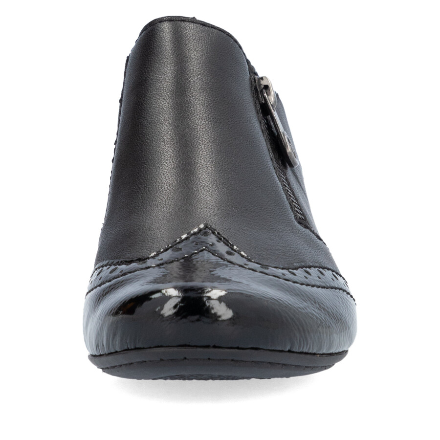 schwarze damenschuhe mit reißverschluss rieker 41757-00