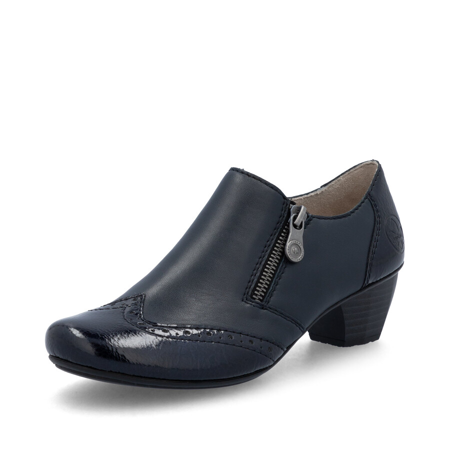 blaue damenschuhe mit reißverschluss rieker 41757-15