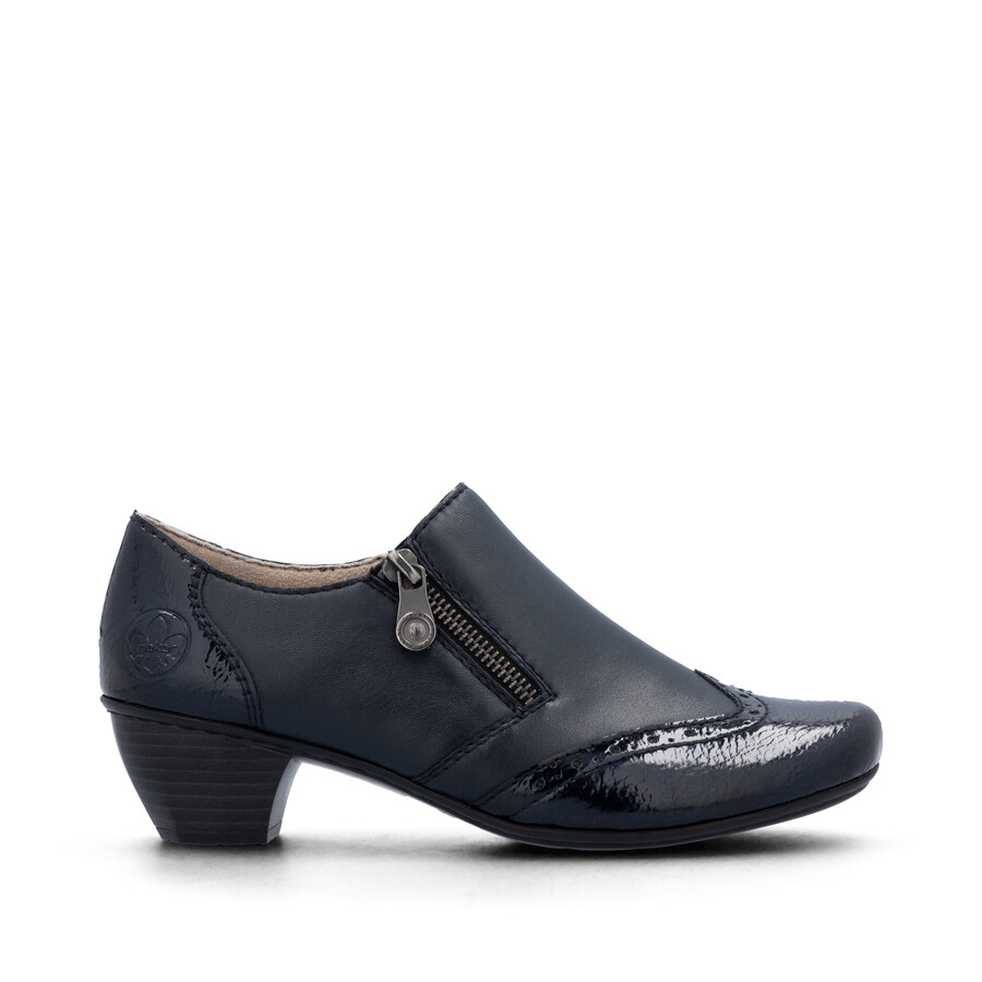 blaue damenschuhe mit reißverschluss rieker 41757-15