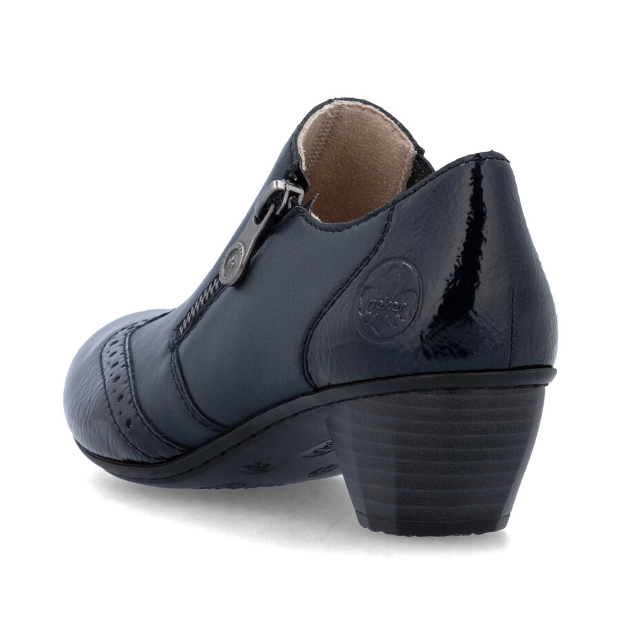 blaue damenschuhe mit reißverschluss rieker 41757-15