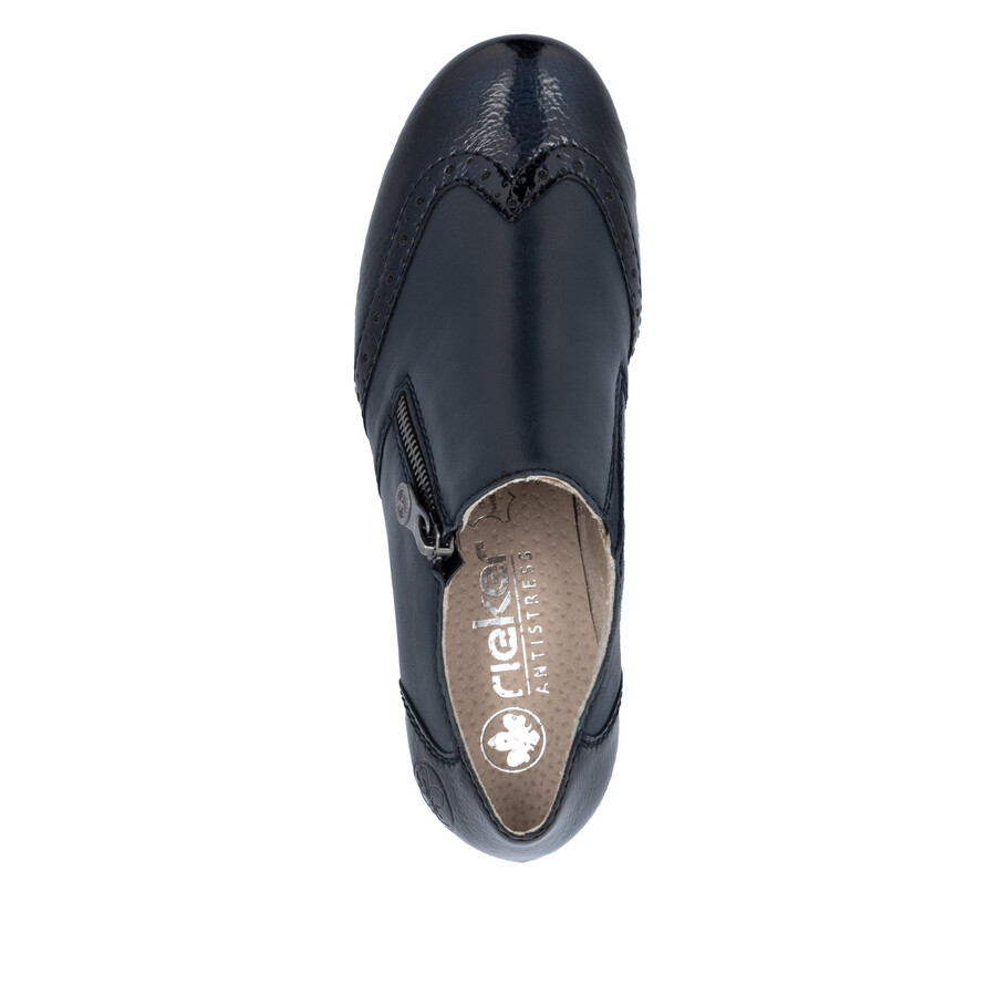 blaue damenschuhe mit reißverschluss rieker 41757-15