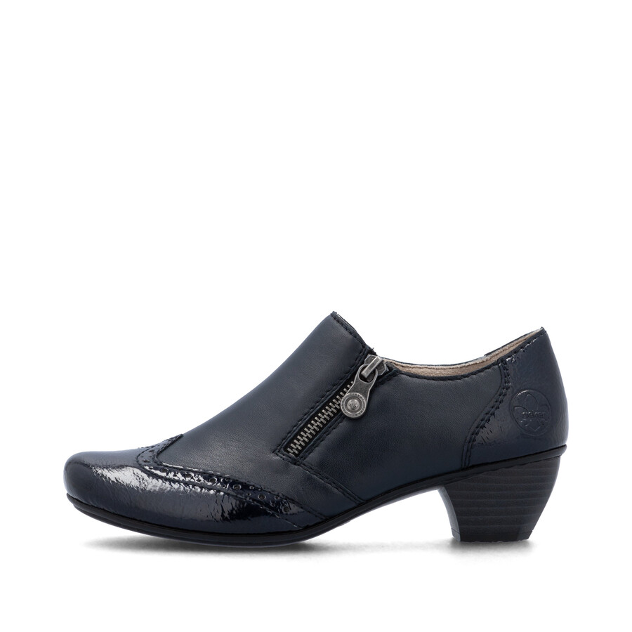 blaue damenschuhe mit reißverschluss rieker 41757-15