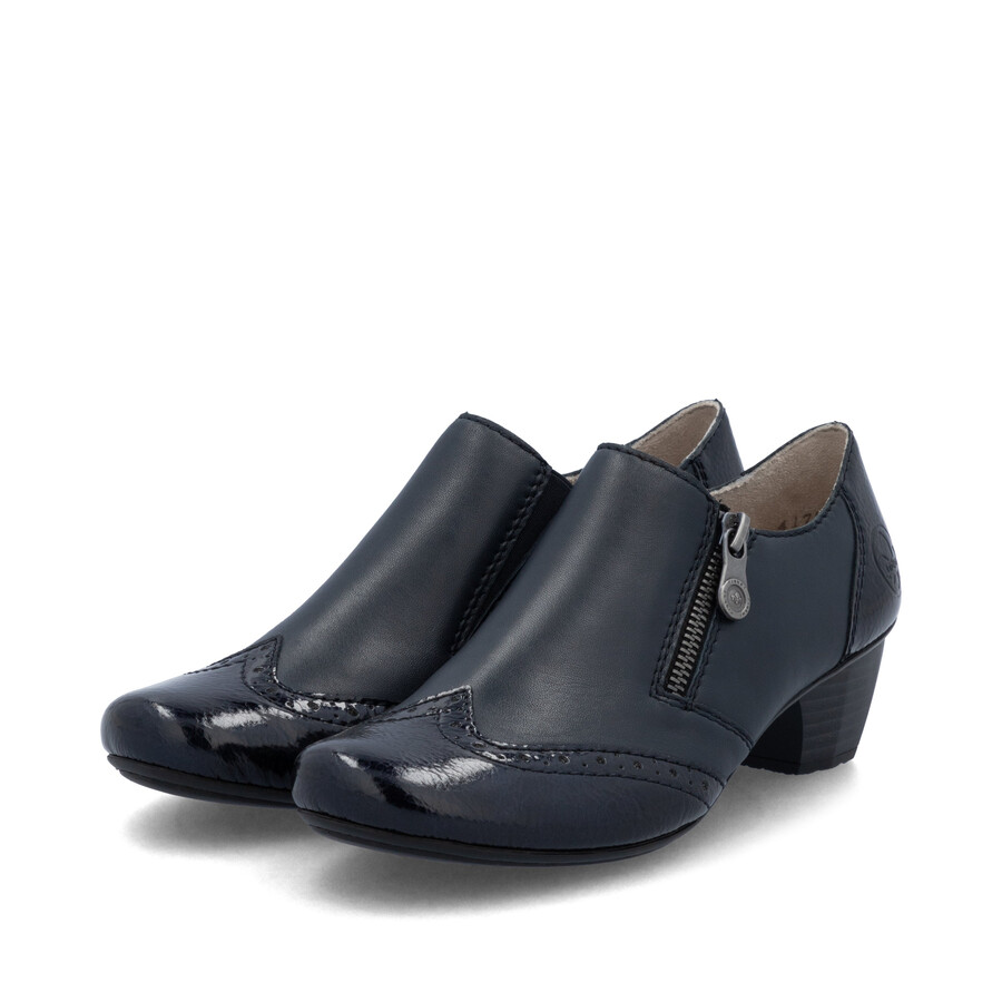 blaue damenschuhe mit reißverschluss rieker 41757-15