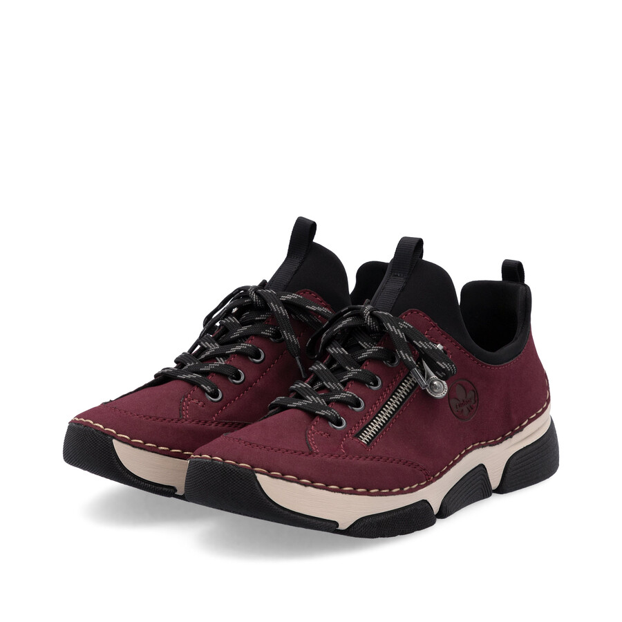 rote elastische damenschuhe rieker 45973-36