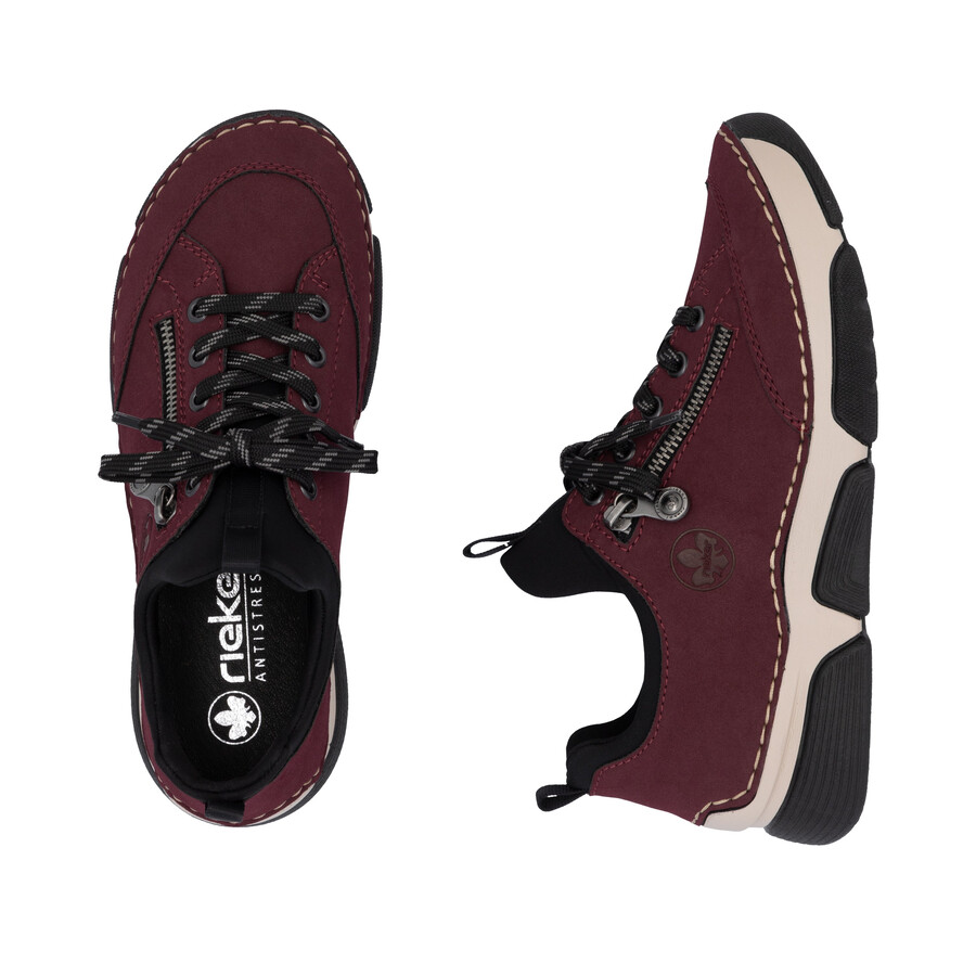 rote elastische damenschuhe rieker 45973-36