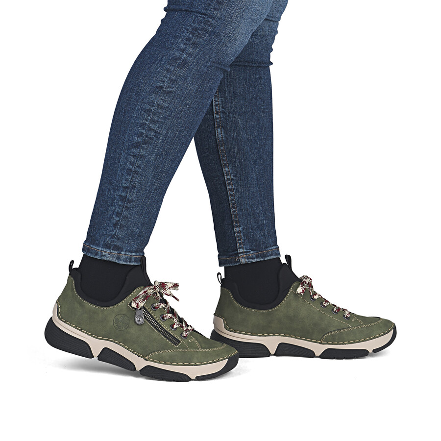 grüne elastische damenschuhe rieker 45973-54