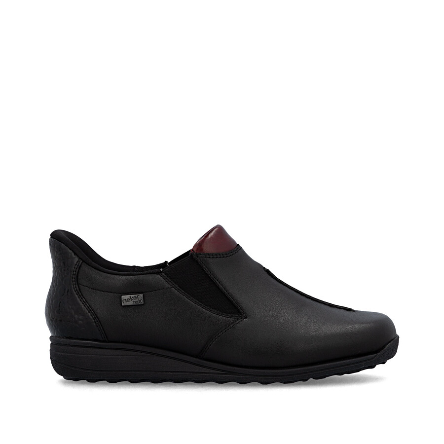 schwarze elastische damenschuhe rieker 47253-00