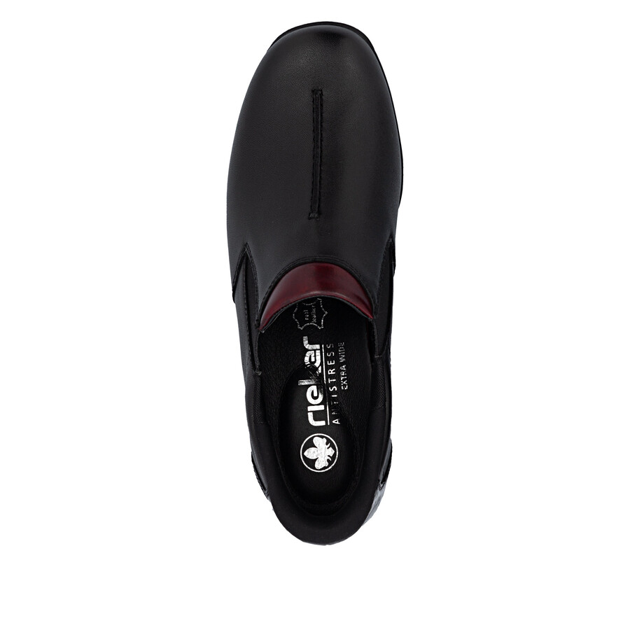 schwarze elastische damenschuhe rieker 47253-00