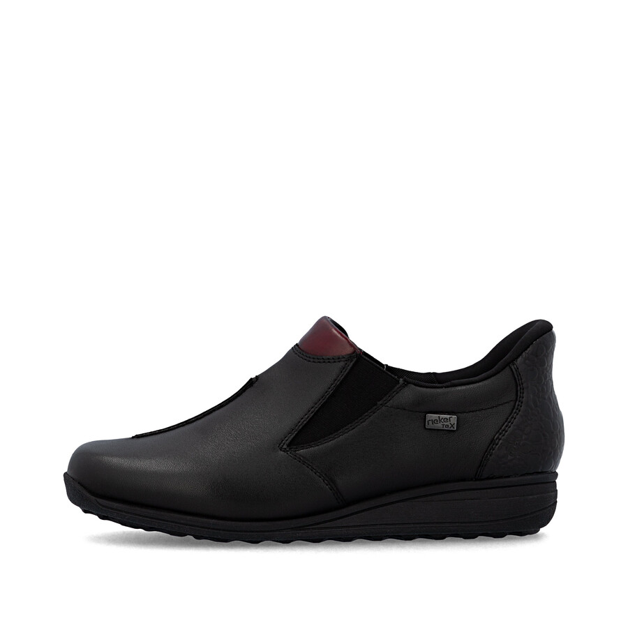 schwarze elastische damenschuhe rieker 47253-00