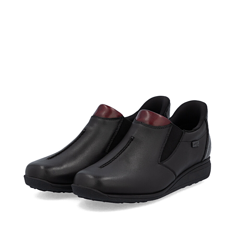 schwarze elastische damenschuhe rieker 47253-00