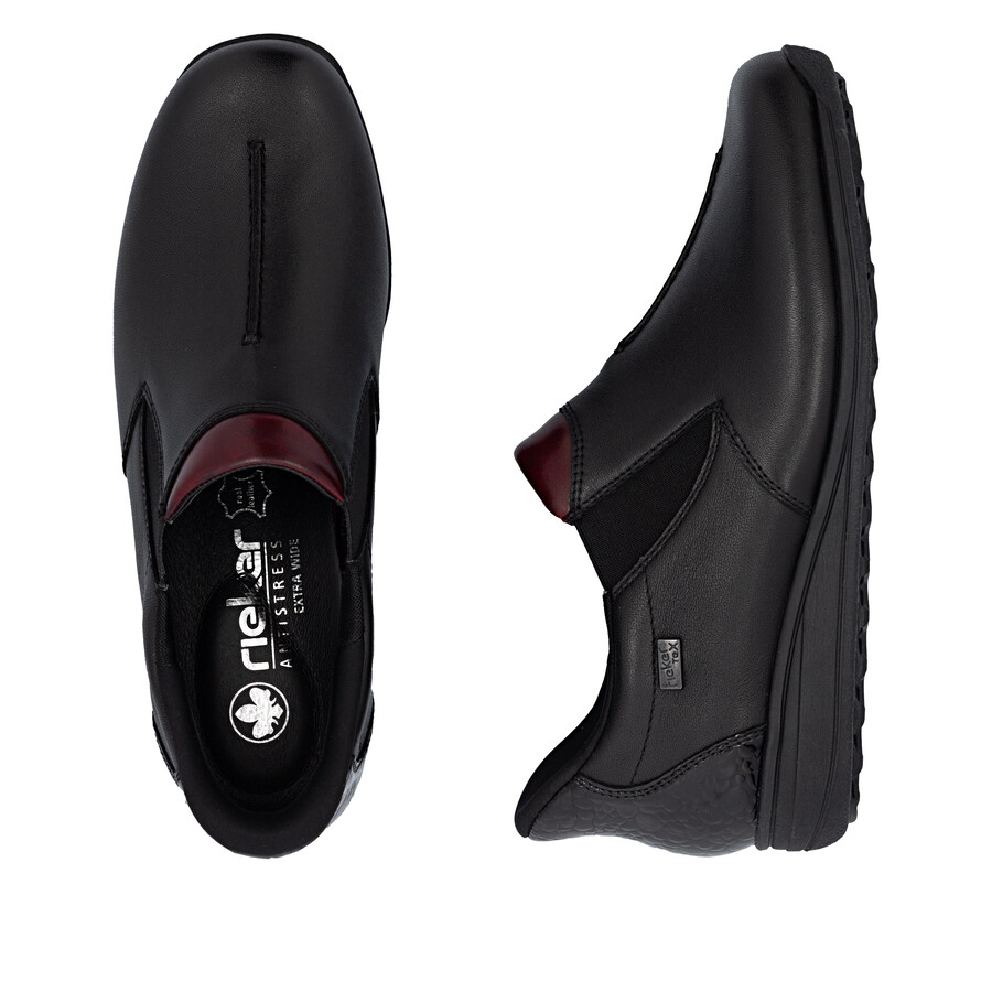 schwarze elastische damenschuhe rieker 47253-00