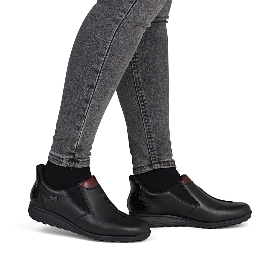 schwarze elastische damenschuhe rieker 47253-00
