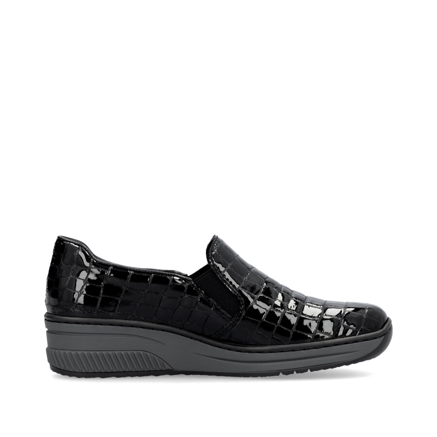 schwarze elastische damenschuhe rieker 48752-00