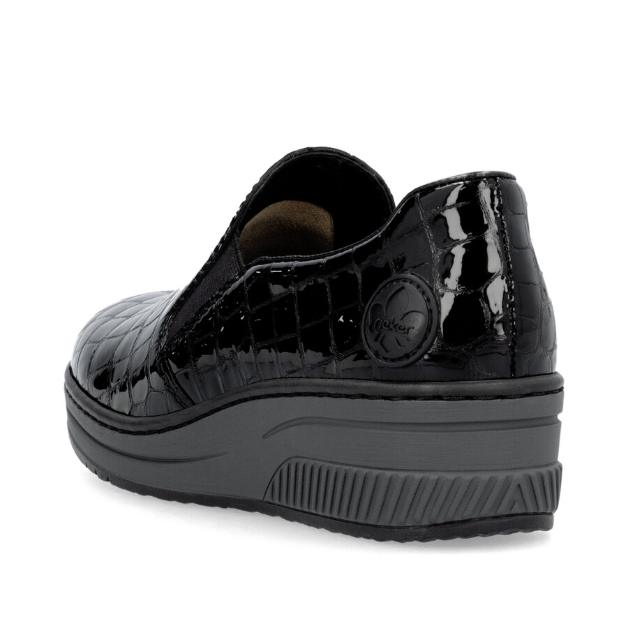 schwarze elastische damenschuhe rieker 48752-00